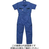 山田辰 ストライプ調夏半袖ツヅキ服 マリンブルー 4L 1-8701-MB-4L 1枚（直送品）