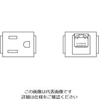 TERADA 器具ブロック（接地2P 15A 125V×1 / CAT6モジュラジャック×1）