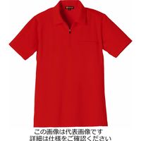タカヤ商事 ジップアップ半袖ポロ レッド M DV-P570-27-M 1枚（直送品）