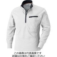村上被服 長袖ジップアップシャツ ホワイト 5L 250-17-5L 1セット(2枚)（直送品）