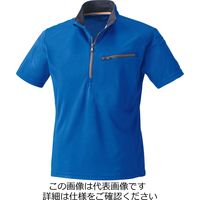 村上被服 半袖ジップアップシャツ ブルー M 260-3-M 1セット（3枚）（直送品）