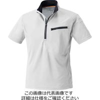 村上被服 半袖ジップアップシャツ ホワイト S 260-17-S 1セット（3枚）（直送品）