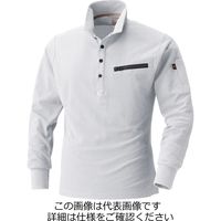 村上被服 鹿の子長袖ポロシャツ ホワイト M 272-17-M 1セット(2枚)（直送品）