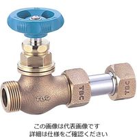 タブチ 止水栓 甲形止水栓 水色丸型ハンドル SAPM-25 1セット(15