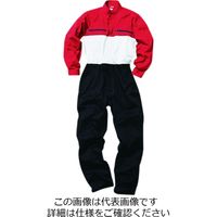 クレヒフク 綿100％トリコロールツナギ服 レッド×ホワイト×ブラック 5L 101-80-5L 1枚（直送品）