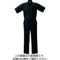 クレヒフク 綿100％半袖ジャンプスーツ ブラック 4L 111H-29-4L 1枚（直送品）