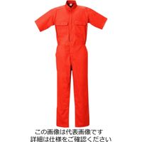 クレヒフク 綿100％半袖ジャンプスーツ オレンジ 3L 111H-72-3L 1枚（直送品）
