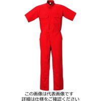 クレヒフク 綿100％半袖ジャンプスーツ レッド L 111H-80-L 1枚（直送品）