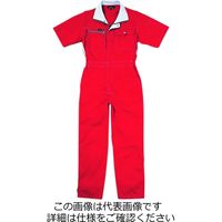クレヒフク 半袖ツナギ服 レッド 3L 6603-80-3L 1枚（直送品）