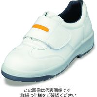 エンゼル ポリウレタン2層人工皮革長マジック静電スニーカー EEE 24.0cm ホワイト AN-AS3053B-24.0 1足（直送品）