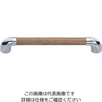 シロクマ ユニバーサル手すりTS形 BR-561 35ΦX400 クローム・アイアンウッド 1個（直送品）