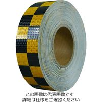 セーフラン安全用品 セーフラン 高輝度反射テープ 黄黒格子 幅50mm×50m 14366 1巻 206-8991（直送品）