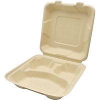 パックスタイル BB竹バガスランチトレー 200ー200ー3 200枚(50×4) 649700（直送品）