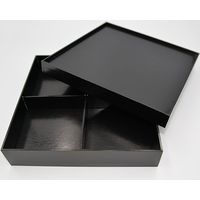 パックスタイル 黒漆　貼箱８寸　四ツ仕切　40セット(10×4) 654711（直送品）