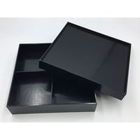 パックスタイル 黒漆　貼箱７寸　四ツ仕切　40セット(10×4) 654715（直送品）