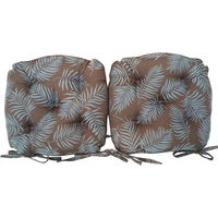川島織物セルコン ダイニングシートクッション 幅410×奥行390×高さ80mm LN1099 ブラウン 1セット（2個入）（直送品）
