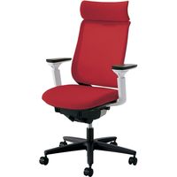 【組立設置込】コクヨ Mitra オフィスチェア メッシュ アディショナルバック 可動肘 ランバーサポート無 WH×カーマイン 1脚（直送品）