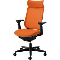 【組立設置込】コクヨ Mitra オフィスチェア メッシュ アディショナルバック 可動肘 ランバーサポート無 BK×タンジェリン 1脚（直送品）