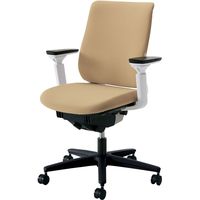 【組立設置込】コクヨ Mitra オフィスチェア 布張 スタンダードバック 可動肘 ランバーサポート付 WH×ソフトベージュ 1脚（直送品）