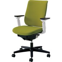【組立設置込】コクヨ Mitra オフィスチェア 布張 スタンダードバック 可動肘 ランバーサポート付 WH×ライトオリーブ 1脚（直送品）