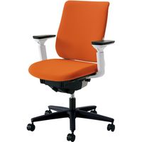 【組立設置込】コクヨ Mitra オフィスチェア 布張 スタンダードバック 可動肘 ランバーサポート付 WH×タンジェリン 1脚（直送品）