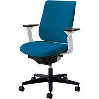 【組立設置込】コクヨ Mitra オフィスチェア 布張 スタンダードバック 可動肘 ランバーサポート付 WH×ターコイズ 1脚（直送品）