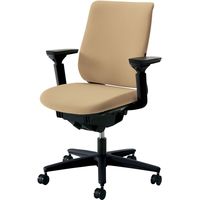 【組立設置込】コクヨ Mitra オフィスチェア 布張 スタンダードバック 可動肘 ランバーサポート付 BK×ソフトベージュ 1脚（直送品）