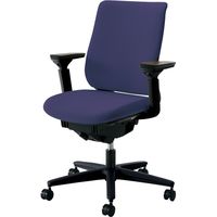 【組立設置込】コクヨ Mitra オフィスチェア 布張 スタンダードバック 可動肘 ランバーサポート付 BK×ディープパープル 1脚（直送品）