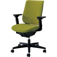 【組立設置込】コクヨ Mitra オフィスチェア 布張 スタンダードバック 可動肘 ランバーサポート付 BK×ライトオリーブ 1脚（直送品）