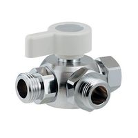 カクダイ 三方ボール切替弁(片ナット・止水機能つき) 650ー255ー13 1個（直送品）