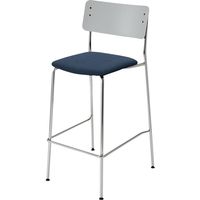【組立設置込】コクヨ プロッカ ハイチェア 背PP座布張 ライトグレー×ナイトブルー×メッキ 1脚（直送品）