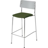 【組立設置込】コクヨ プロッカ ハイチェア 背PP座布張 ライトグレー×ダークフォレスト×メッキ 1脚（直送品）