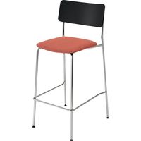 【組立設置込】コクヨ プロッカ ハイチェア 背PP座布張 ブラック×コーラルオレンジ×メッキ 1脚（直送品）