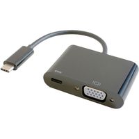 GOPPA ＵＳＢ　ＴｙｐｅーＣ　ＶＧＡ変換アダプター（ＰＤ充電対応）　ブラック GP-CV15H/B 1個（直送品）