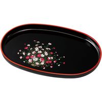 田倉漆芸 14.0 小判　黒　コスモス（渕朱・金蒔絵） 24-27-4 1個（直送品）