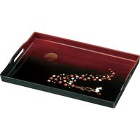 田倉漆芸 16.0 長手盆 杢塗分け 春秋 24-24-4 1個（直送品）