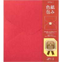 カラー色紙包み リボンシール付 赤 33250006 1セット（4枚） デザインフィル（直送品）
