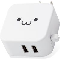 スマホ充電器 AC充電器 USBポート×2 2.4A出力 コンパクト ケーブルクリップ フェイス白 MPA-ACU10WF エレコム 1個（直送品）