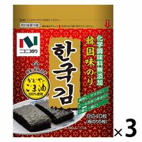 ニコニコのり 韓国味のり 8切40枚 3個