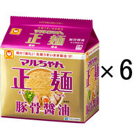 東洋水産 マルちゃん正麺 豚骨醤油 5食パック 6袋