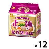東洋水産 マルちゃん正麺 豚骨醤油 5食パック 12袋