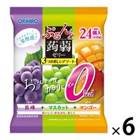 ぷるんと蒟蒻ゼリーパウチ カロリーゼロ 巨峰+マスカット+マンゴー 1セット（6袋） オリヒロ 栄養補助ゼリー