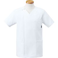 ヤギコーポレーション　半袖スクラブジャケット　ホワイト　Ｌ　　 R8192 1枚（取寄品）