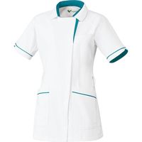 ミドリ安全 ベルデクセル 女性用チュニック VEM148上 ホワイト×ターコイズ