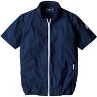 HOOH 半袖ニットブルゾン V771-1ネイビー LL 村上被服 １セット（2着入）（直送品）