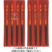 ツボサン 組ヤスリ 8本組 楕円 荒目 DE008-01 1セット(8本) 852-7990（直送品）