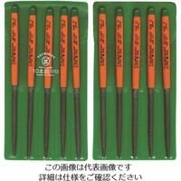 ツボサン 組ヤスリ 10本組 楕円 中目 DE010-02 1セット(10本) 852-7996（直送品）