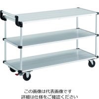 トラスコ中山 TRUSCO アルミ台車 アルパカート 省音 3段式片袖タイプ 1200×480mm ストッパー付 AL23-1248S 1台（直送品）