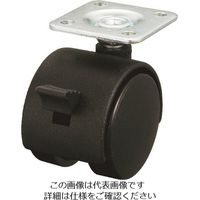 プレート式 自在 双輪キャスター ナイロン 車輪径40mm ストッパー付き OTHERS PT型 取付寸法25.4×25.4 PT-40GS（直送品）