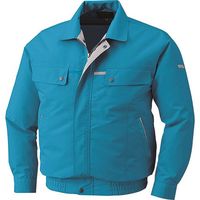 空調服 綿・ポリ混紡脇下マチ付きウェアのみ ターコイズブルー M KU90450-C37-S2 1着 144-6697（直送品）